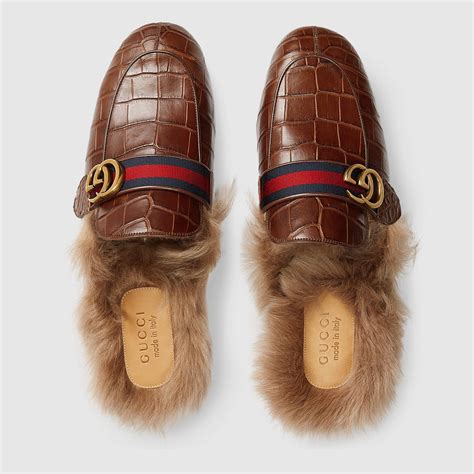 gucci herren slipper|Gucci crocodile slippers.